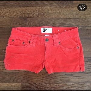 Orange Corduroy Shorts